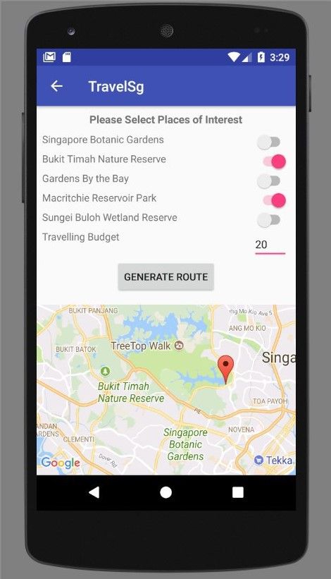 Singapore Travel App - Android